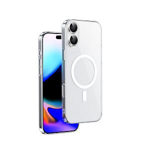 Чехол пластиковый прозрачный MagSafe для iPhone 16e (Прозрачный)