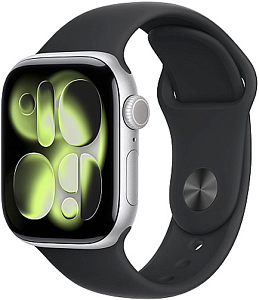 Умные часы Apple Watch Series 11 (Silver, Black, Sport Band, 46mm, S/M)