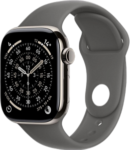 Умные часы Apple Watch Series 11 (Natural Titanium, Stone Grey, Sport Band, 46mm, M/L)