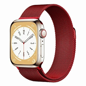 Ремешок для Apple Watch 38mm/40mm Gurdini Milanese Loop (миланский сетчатый) (Красный)