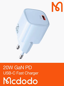 Сетевая зарядка Mcdodo 20W Nano Series CH-4020 (Голубой)