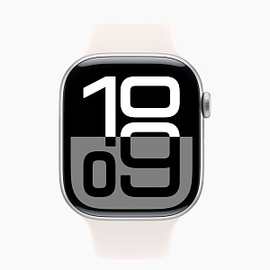 Умные часы Apple Watch Series 10 42мм (Silver light blush, 42mm, S/M, Sport Band)