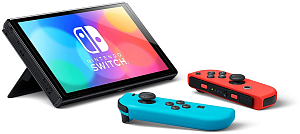Игровая приставка Nintendo Switch (Неоново-синий/Красный, 64 ГБ, 7", OLED)