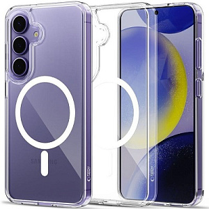 Чехол силиконовый с поддержкой MagSafe на Смартфон Samsung Galaxy S24+/S25+ (Прозрачный)