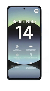 Смартфон Xiaomi Redmi Note 14 4G 6/128GB (Синий, 6 ГБ, 128 ГБ, Dual nanoSim, Global, Без Rustore)