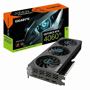 Видеокарта Gigabyte GeForce RTX 4060 Ti 8192Mb, Eagle OC 8 Gb (GV-N406TEAGLE OC-8GD) 2xHDMI, 2xDP, Ret (Чёрный)