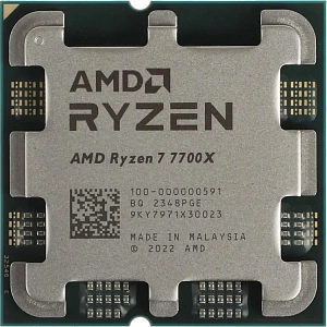 Процессор AMD Ryzen 7 7700X, 4.5ГГц, (Turbo 5.4ГГц), 8-ядерный, L3 32МБ, Сокет AM5, OEM (Черный)