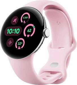 Умные часы Google Pixel Watch 3 45mm (Polished Silver/Rose)
